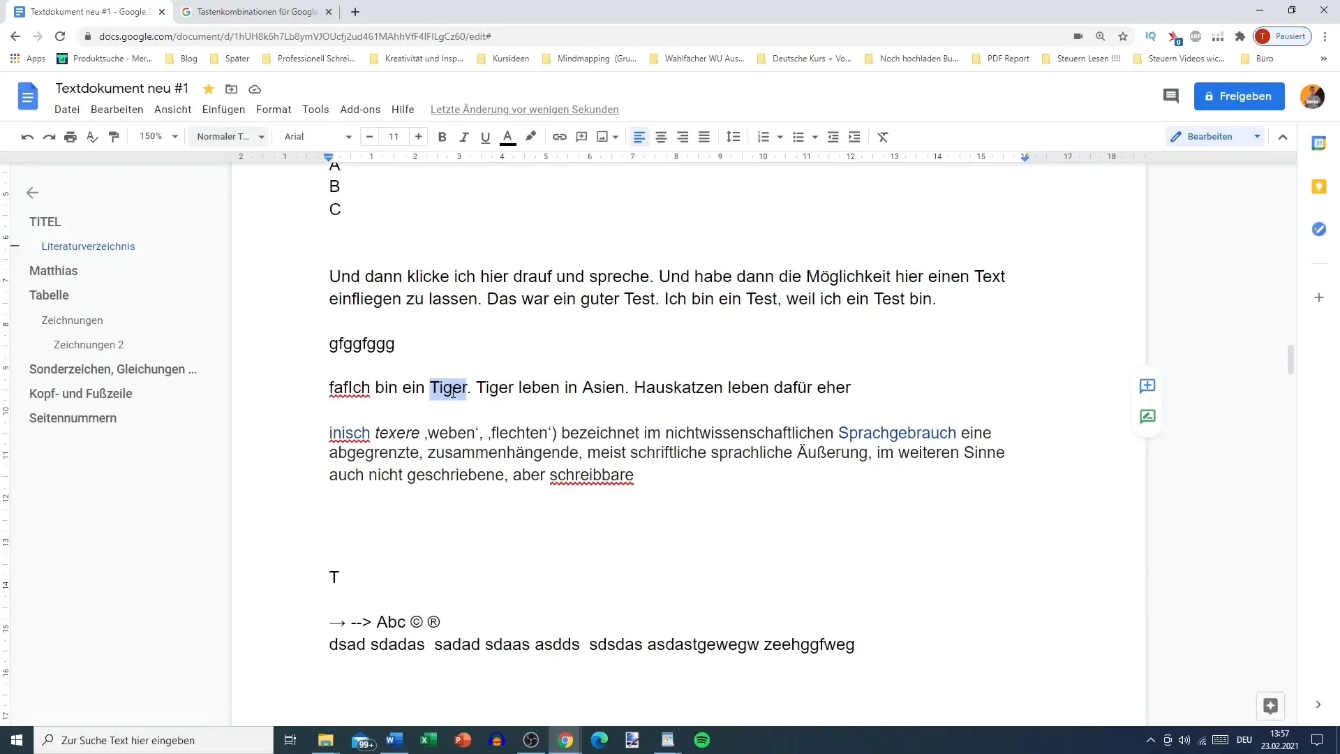 Perintah keyboard yang penting di Google Docs