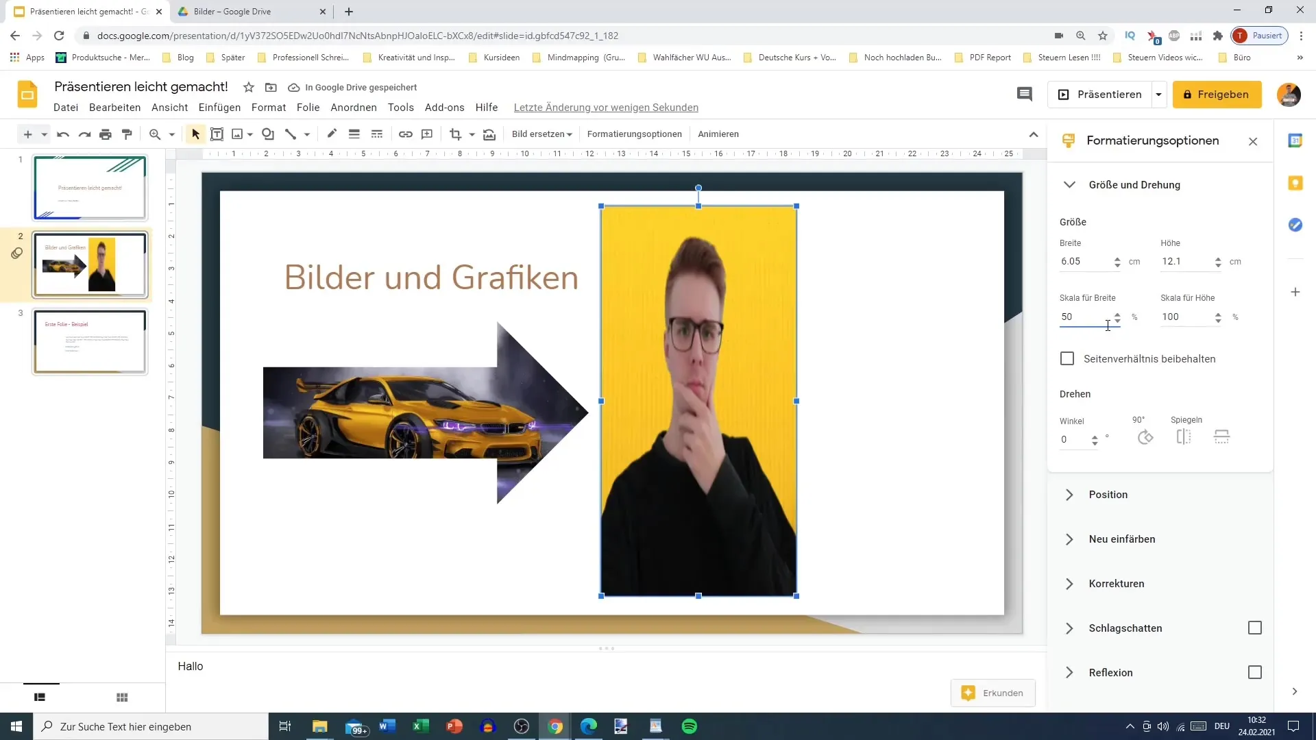 Tipps zur Bearbeitung von Bildern in Google Slides