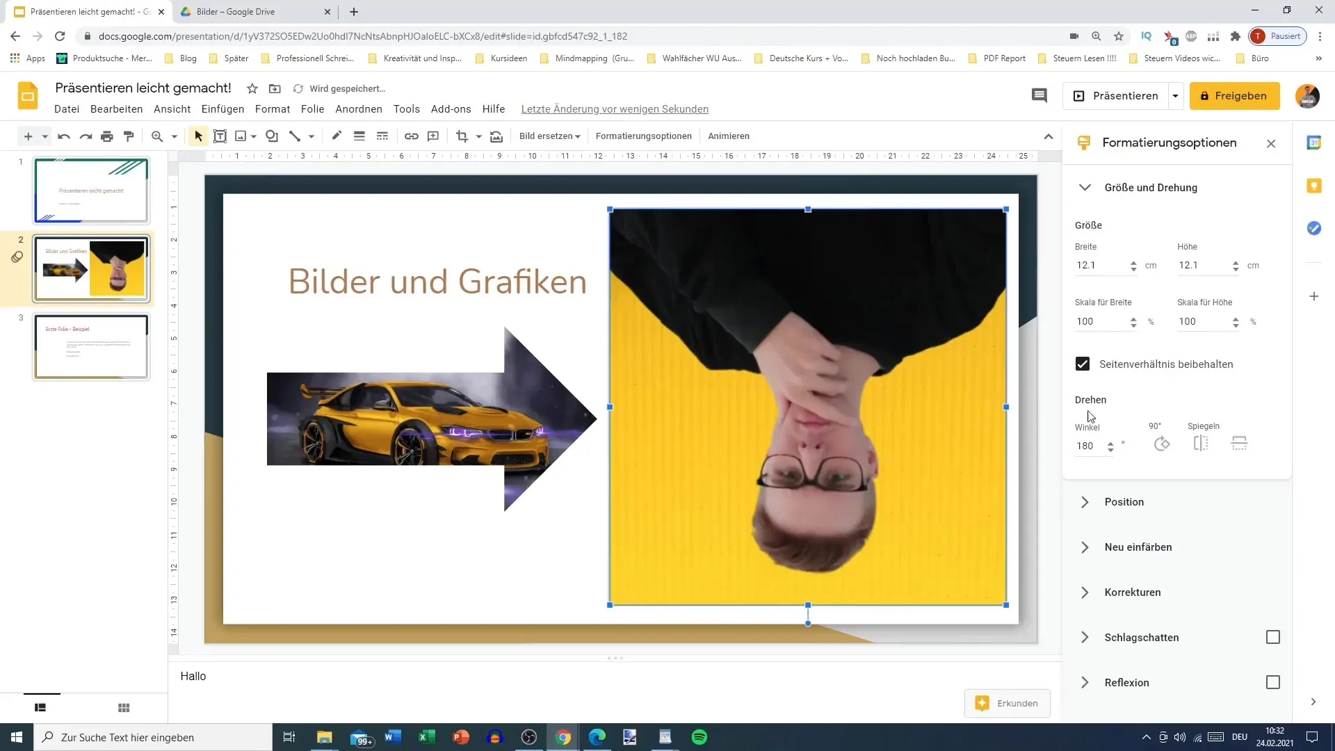 Tipps zur Bearbeitung von Bildern in Google Slides