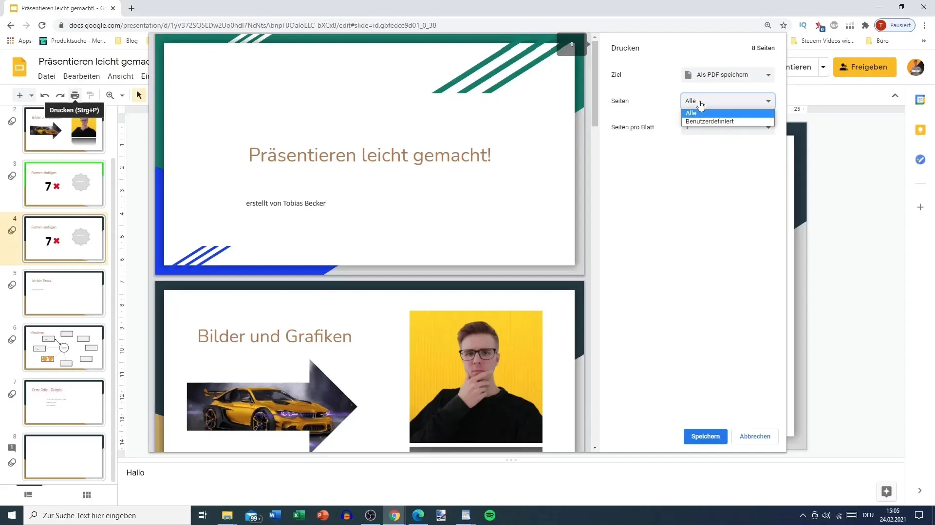 Print and share Google Slides presentation effectively