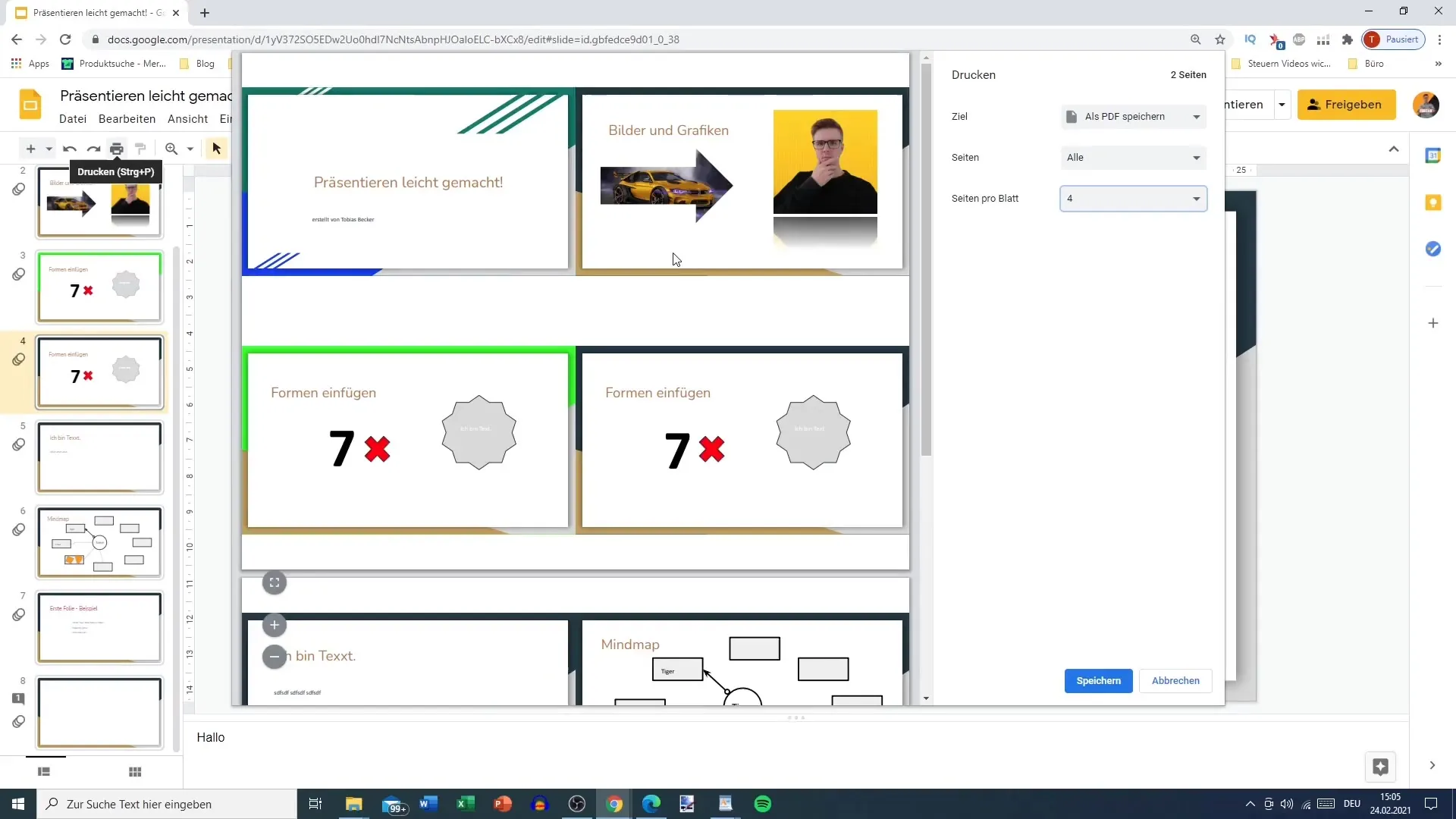 Print and share Google Slides presentation effectively