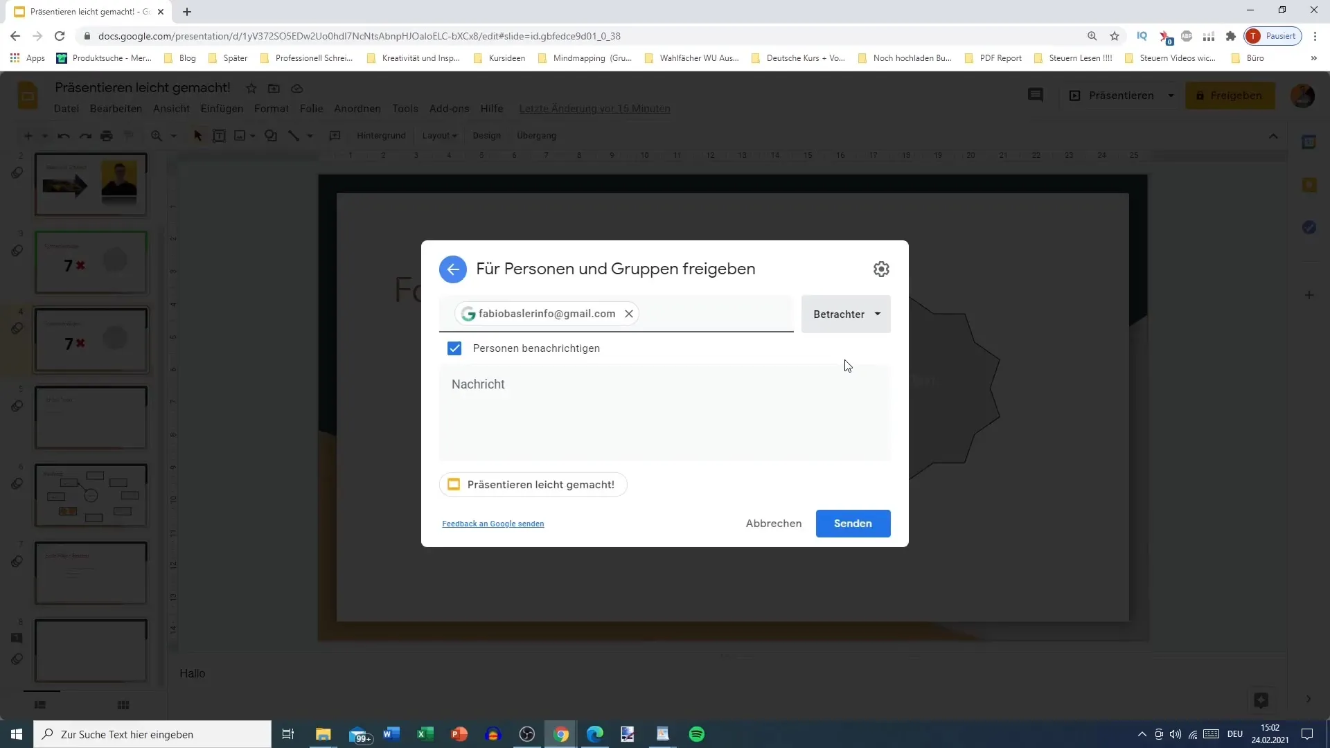 Mencetak dan membagikan presentasi Google Slides dengan efektif