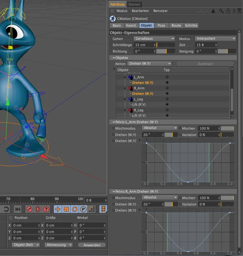 Novega v izdaji 13 - animacija vesoljca z CMotion-Walkcycle.