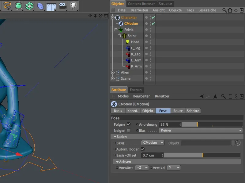 Novo v izdaji 13 - animacija vesoljca s CMotion-Walkcycle.