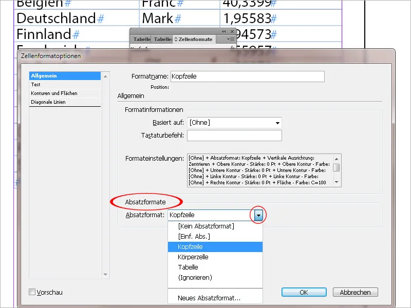 Tabulatoren und Tabellen in InDesign