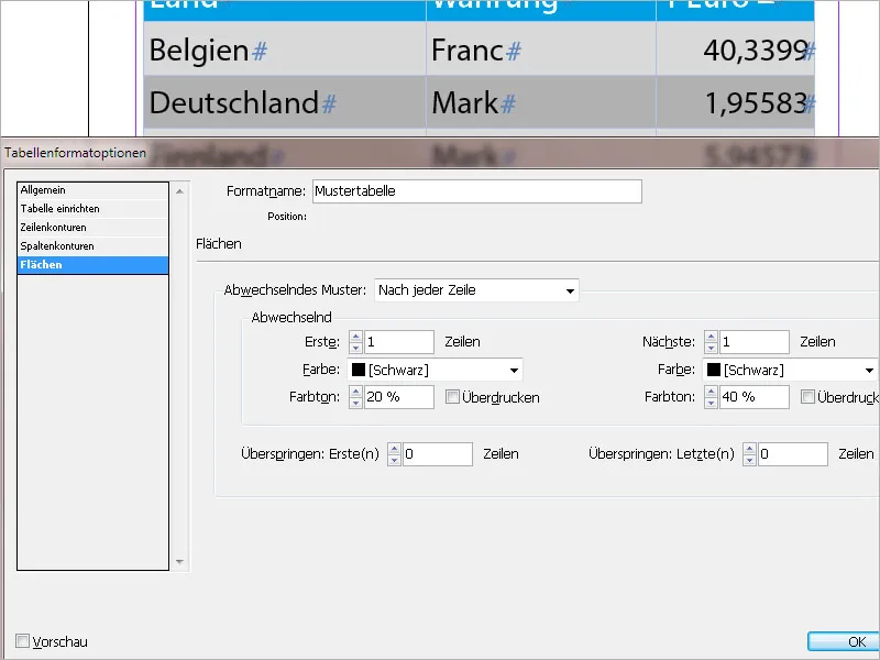 Tabulatoren und Tabellen in InDesign