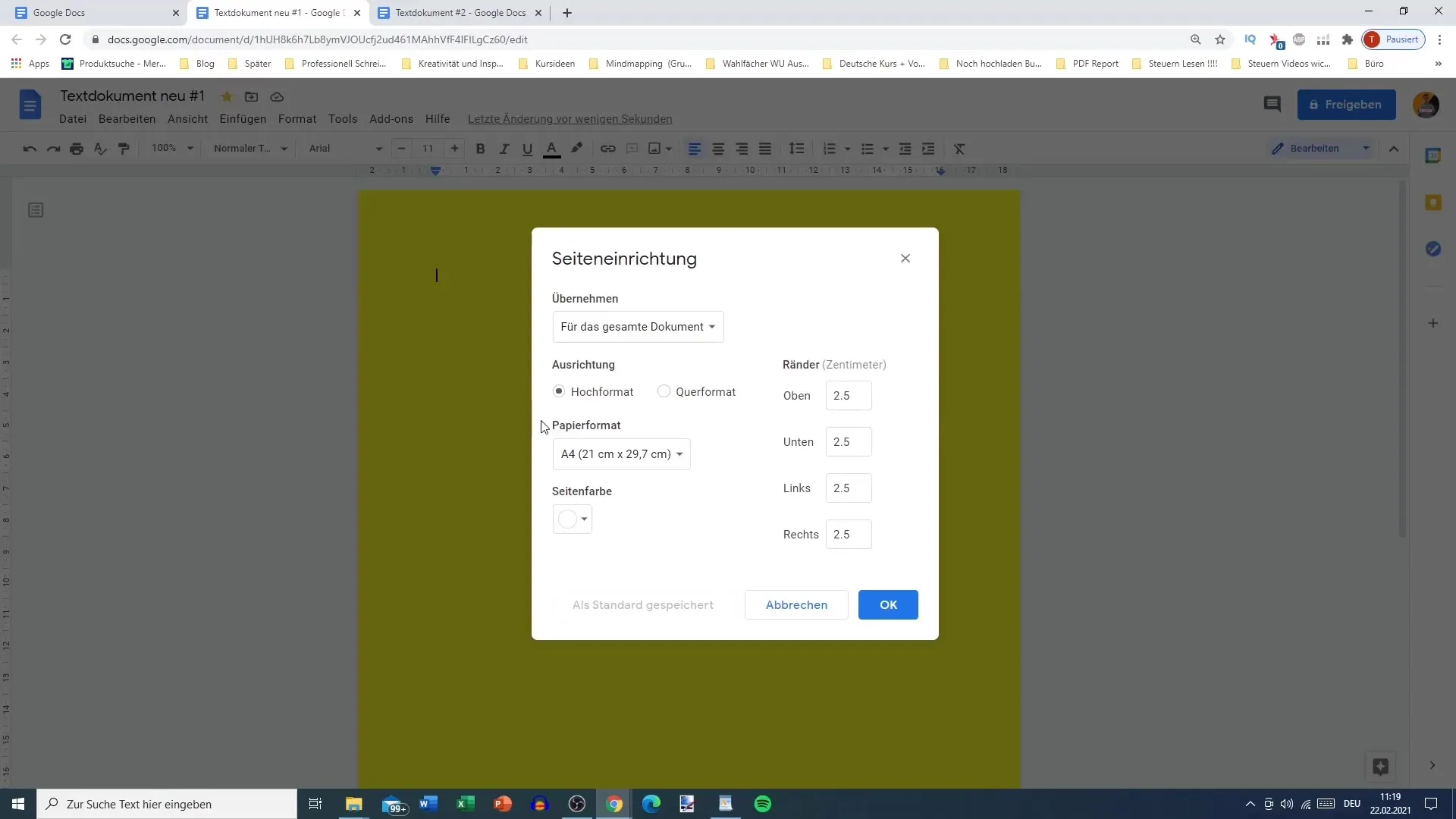 Penyusunan halaman yang efektif dalam Google Docs