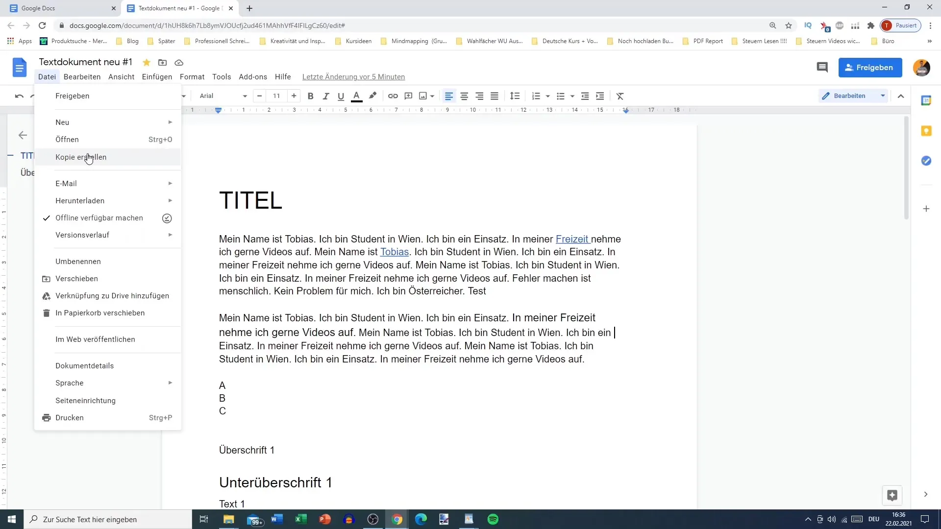 Last ned og kopier dokumenter i Google Docs