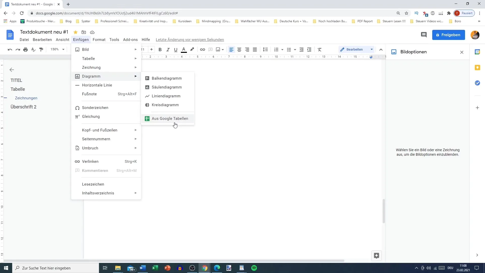 Diagram dari Google Sheets: Memasukkannya ke Google Docs sangat mudah