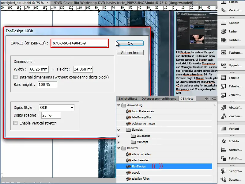Suggerimenti e trucchi su Adobe InDesign: Creare EAN/barcode/codice a barre da ISBN con pochi clic