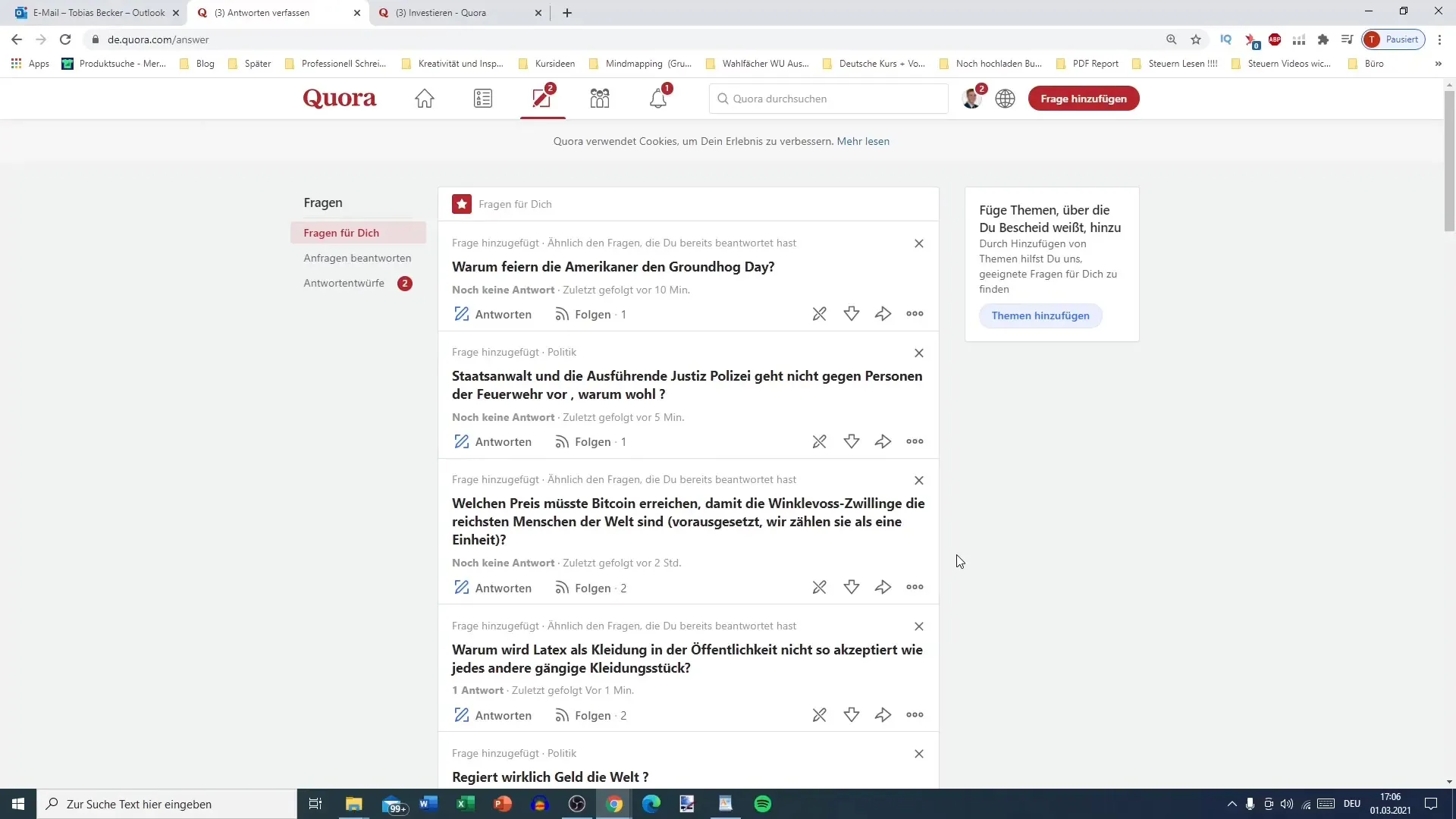 Optimally utilize Quora for digital marketing: Identify and answer questions