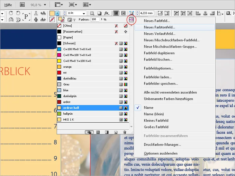 Farben verwalten in InDesign
