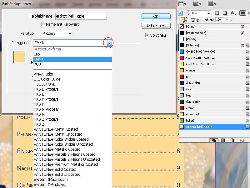 Farben verwalten in InDesign