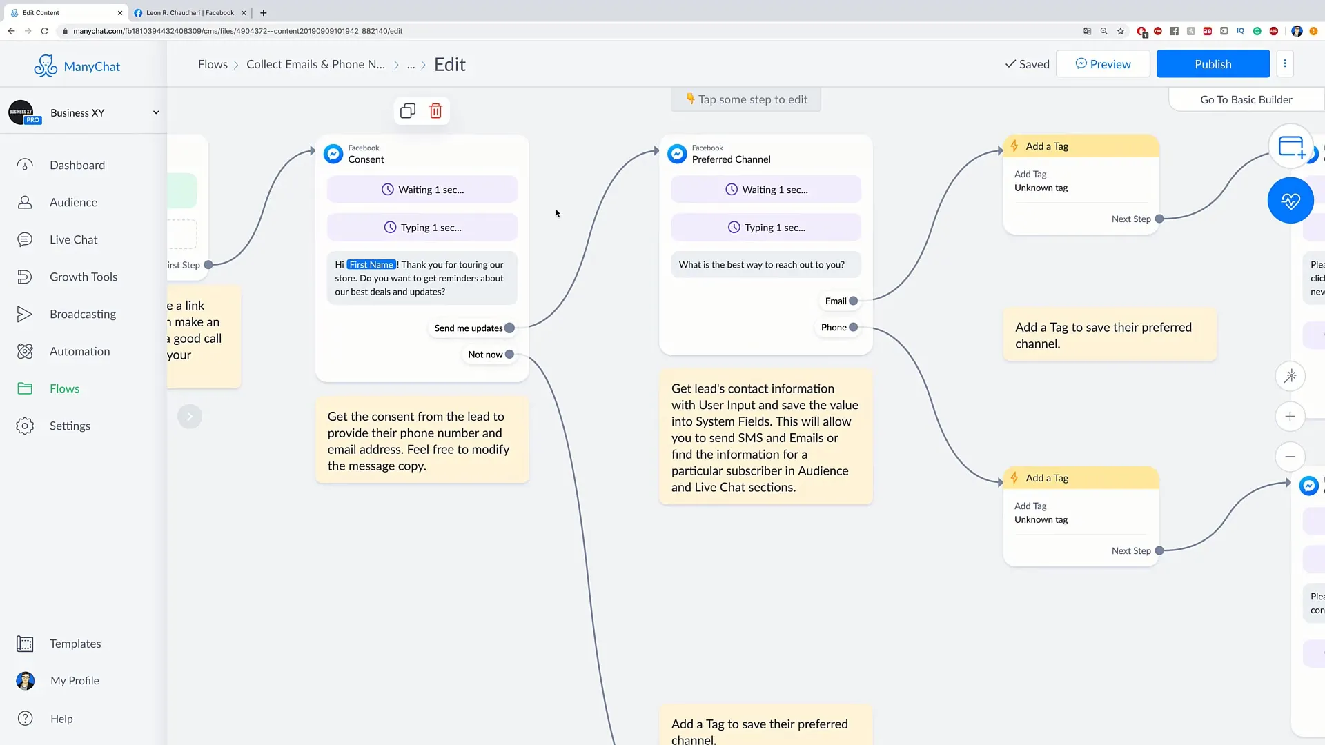 Acquisition clients efficace avec ManyChat