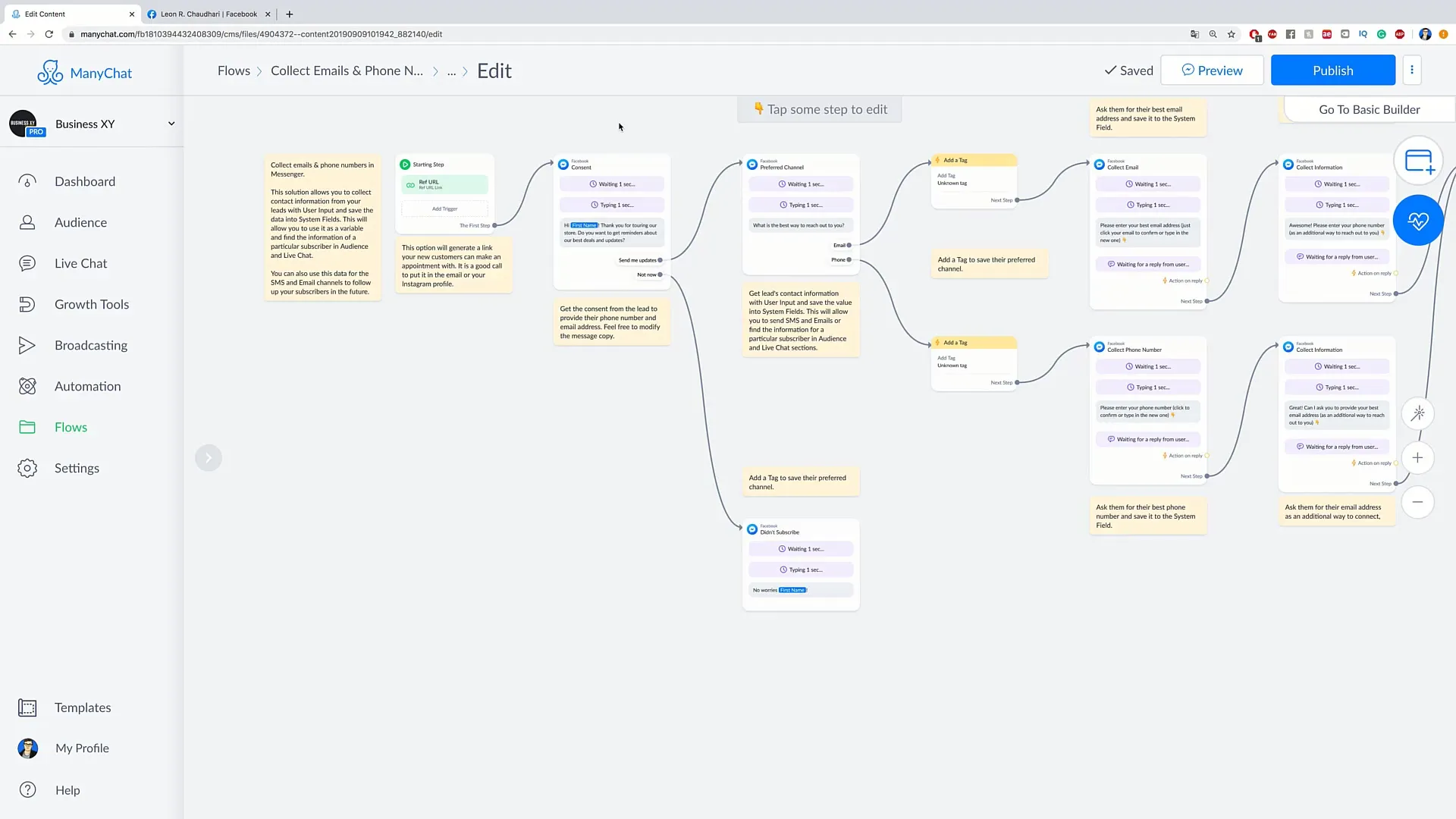 Acquisition efficace de clients avec ManyChat