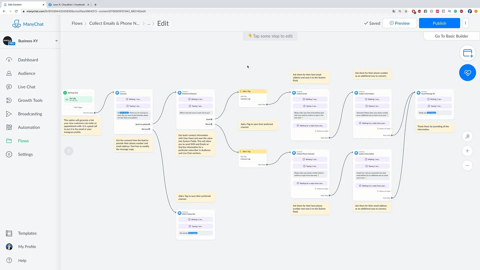 Acquisition efficace de clients avec ManyChat