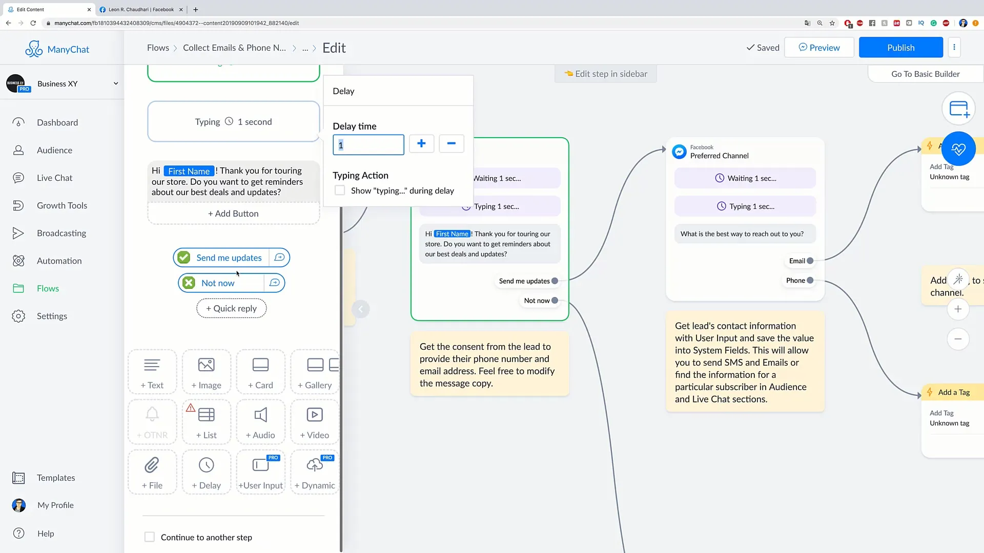 Acquisition de clients efficace avec ManyChat