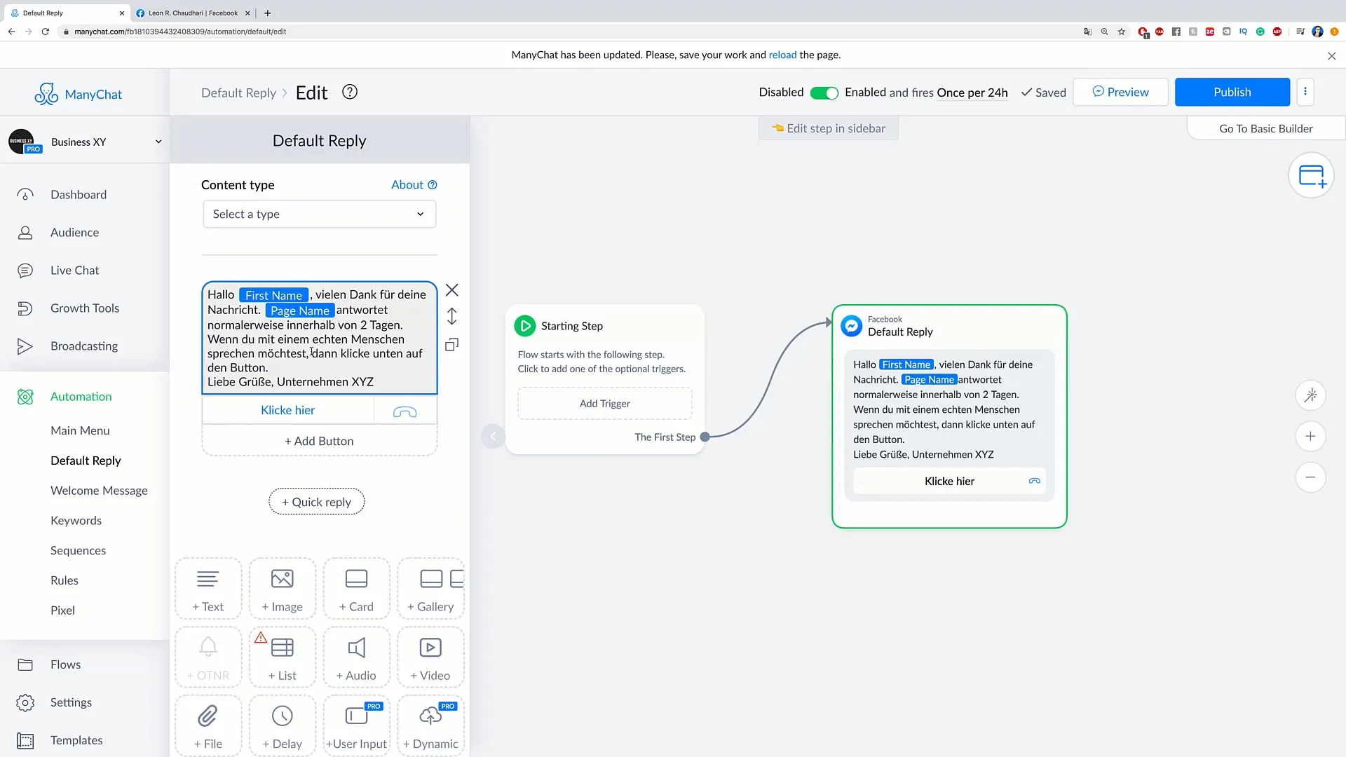 Create default reply and boost phone calls