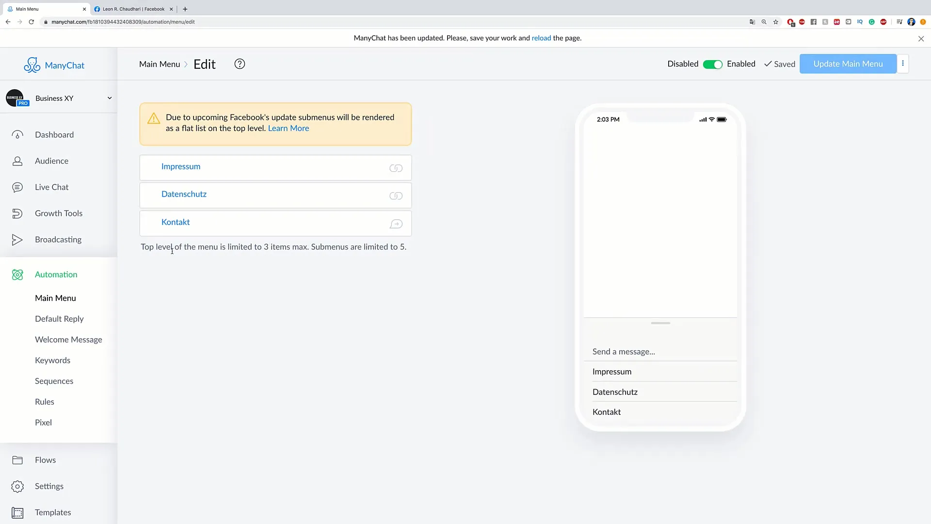 Create default response and increase phone calls