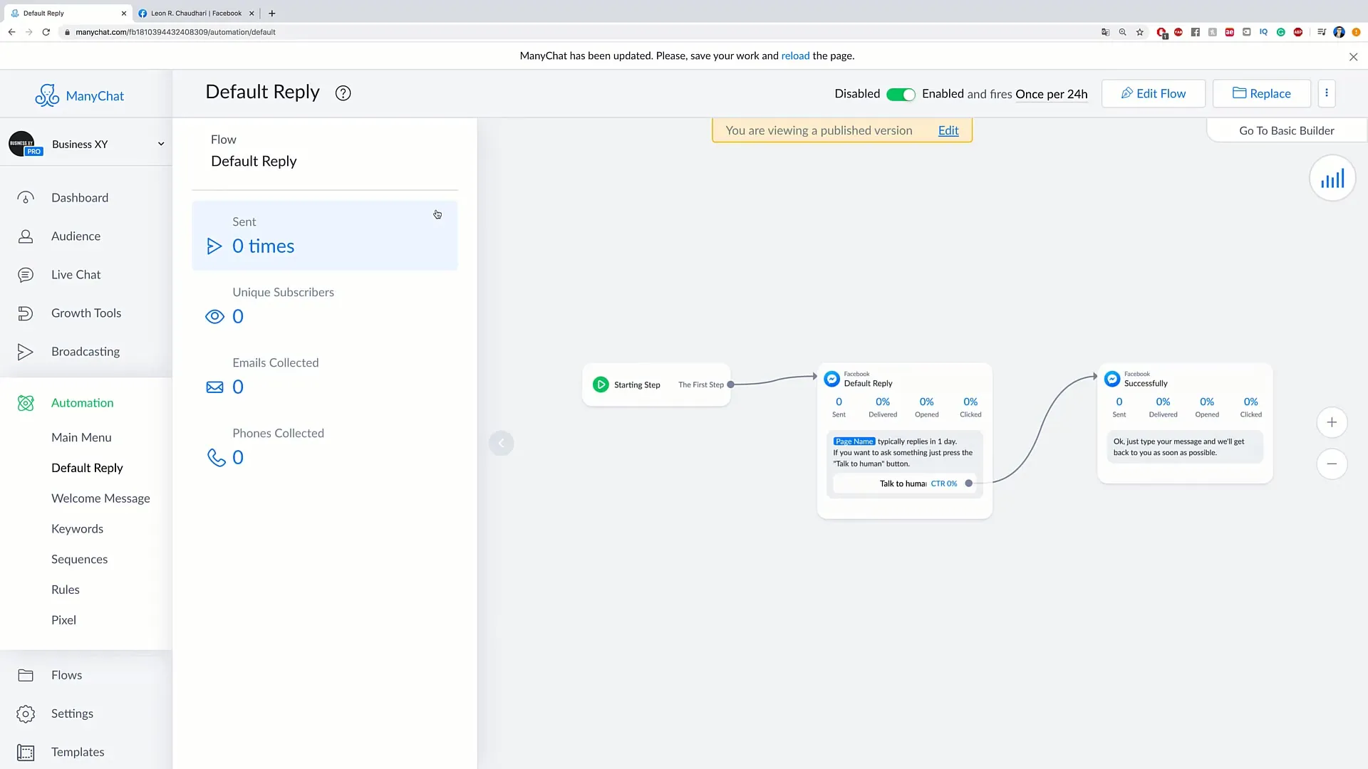 Create default reply and increase phone calls