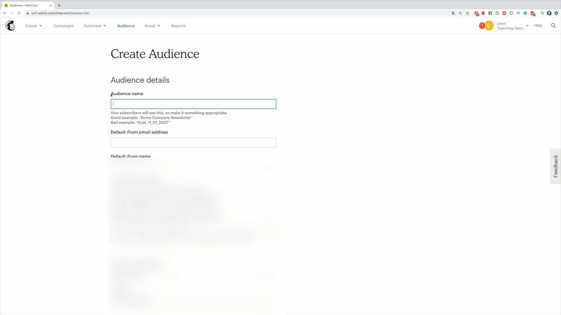 Creating an audience in Mailchimp - a step-by-step guide