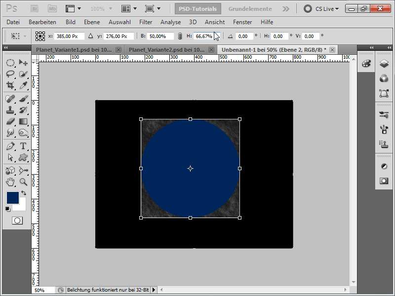 Skapa fyra olika planeter inklusive asteroidbälte + explosion