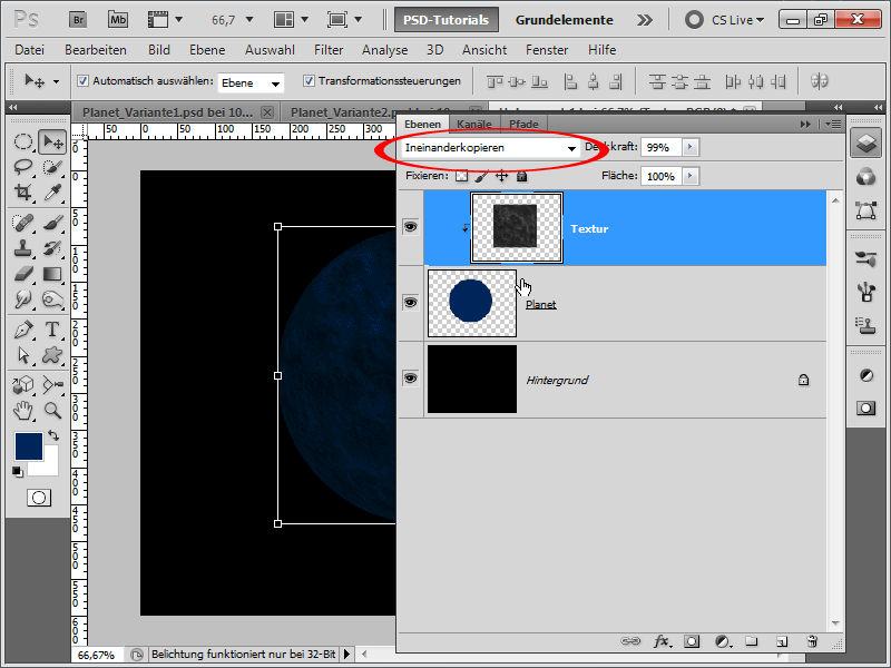 Vytvoriť štyri rôzne planéty vrátane pásu asteroidov + výbuch