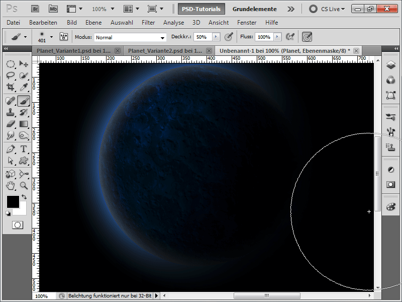 Sukurkite keturias skirtingas planetas, įskaitant asteroidų juostą + sprogimą