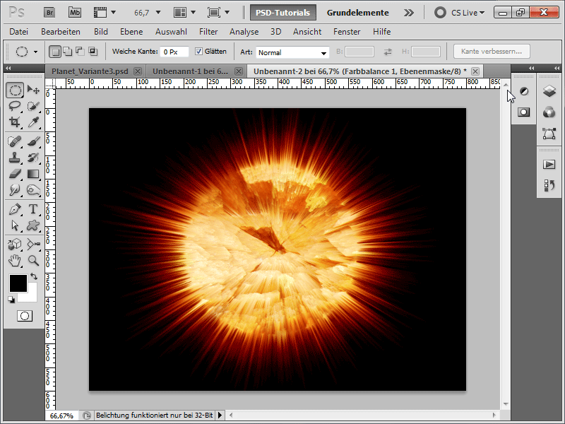 Skapa fyra olika planeter inklusive asteroidbälte + explosion