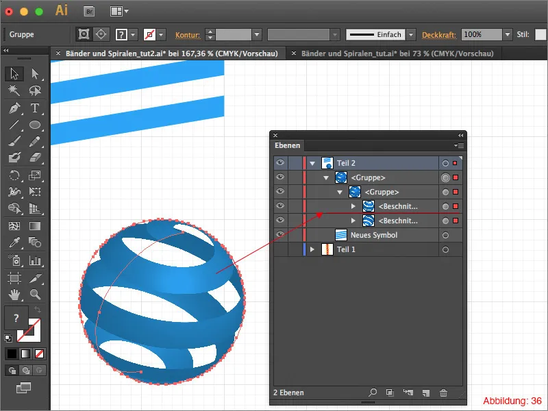 Bandes 3D et spirales - Adobe Illustrator