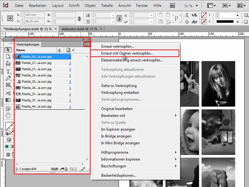 Astuces et conseils pour Adobe InDesign : Comparer rapidement des photos en noir et blanc et en couleur.