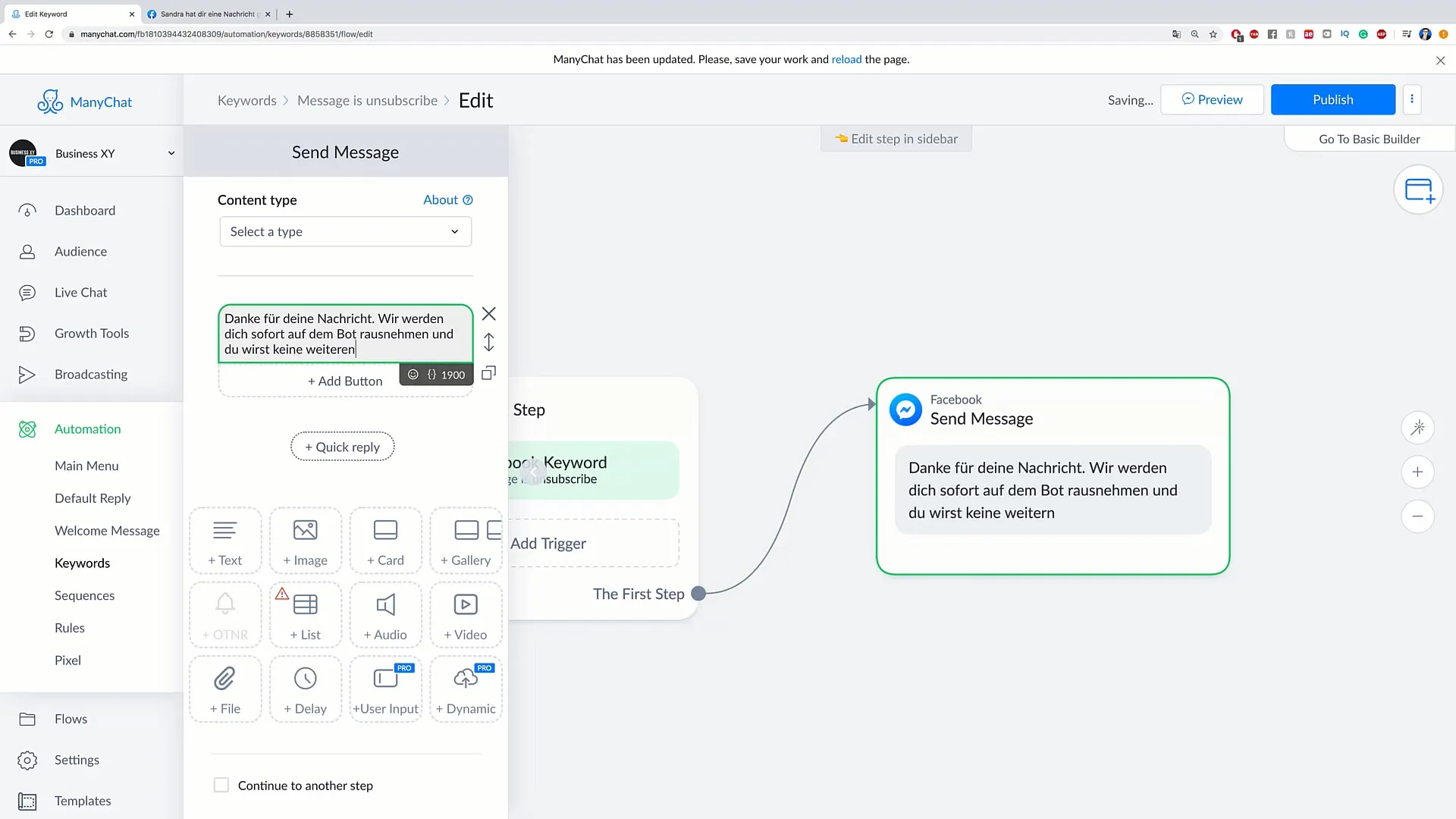 Successful customer acquisition through targeted keyword usage