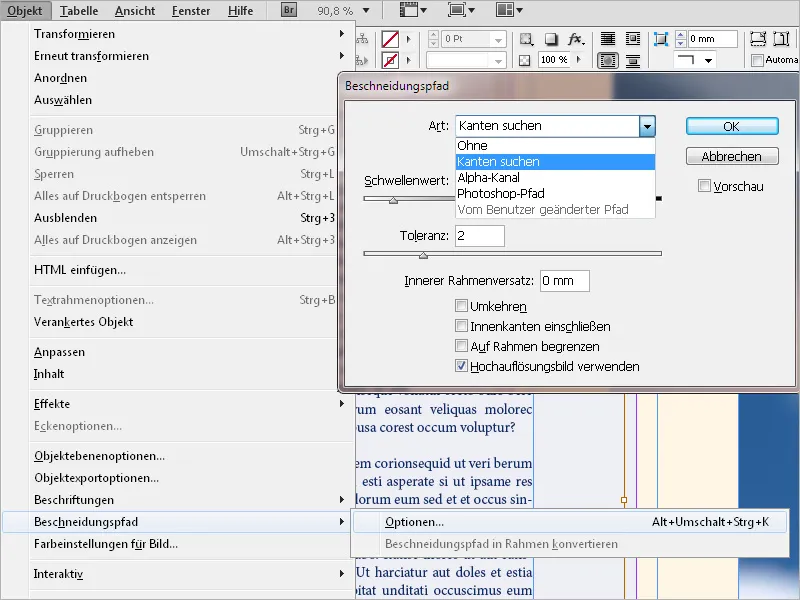 Obtékání textu v programu InDesign