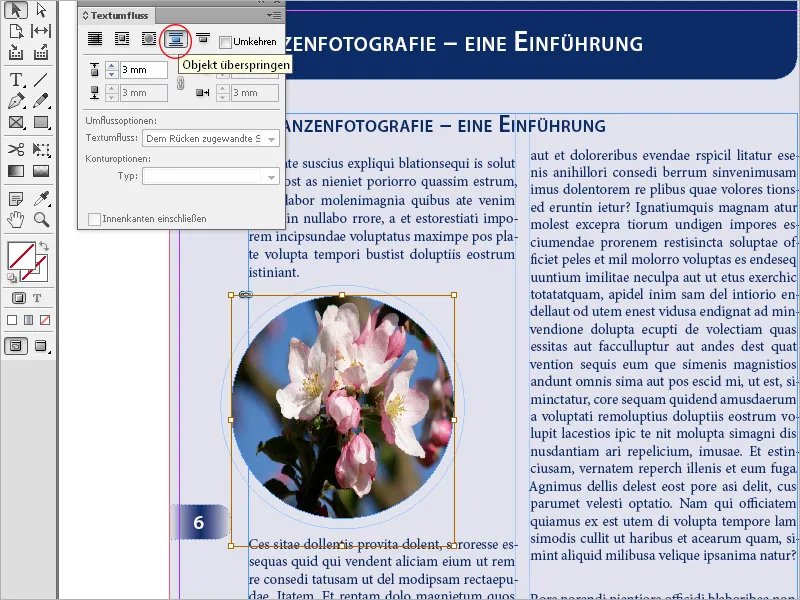 Tekstin kiertäminen InDesignissa