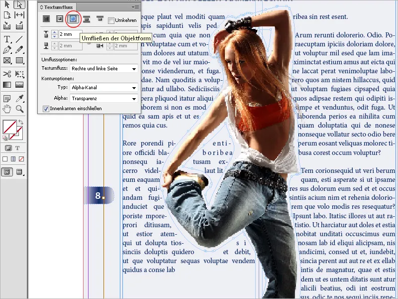 Obrys textu v programu InDesign