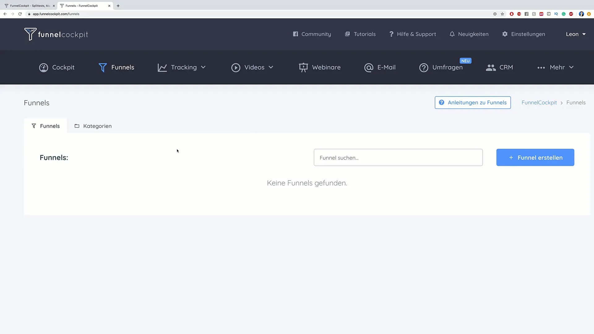 Everything about FunnelCockpit: Tool setup and usage