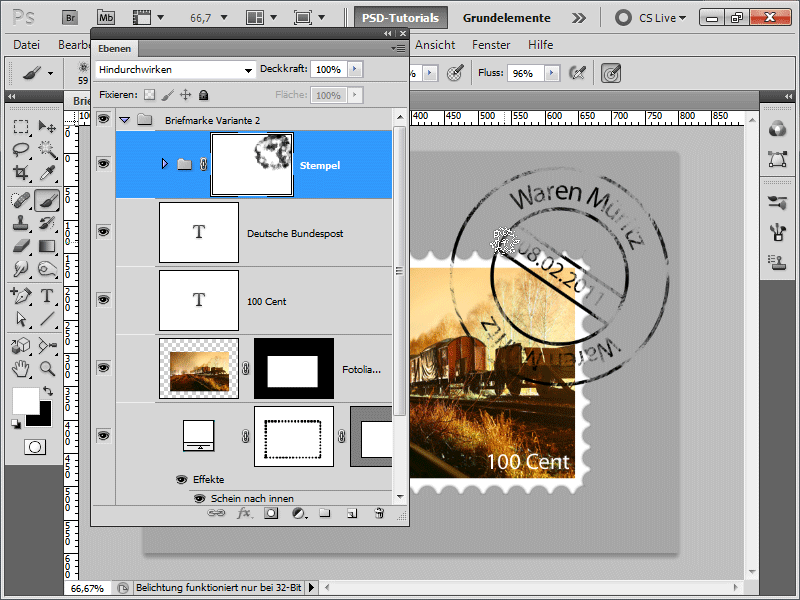 Creating stamps with postmarks - two different approaches