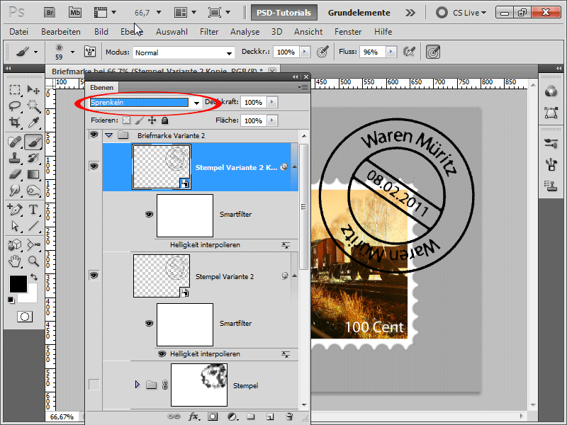 Creating stamps with postmarks - two different approaches