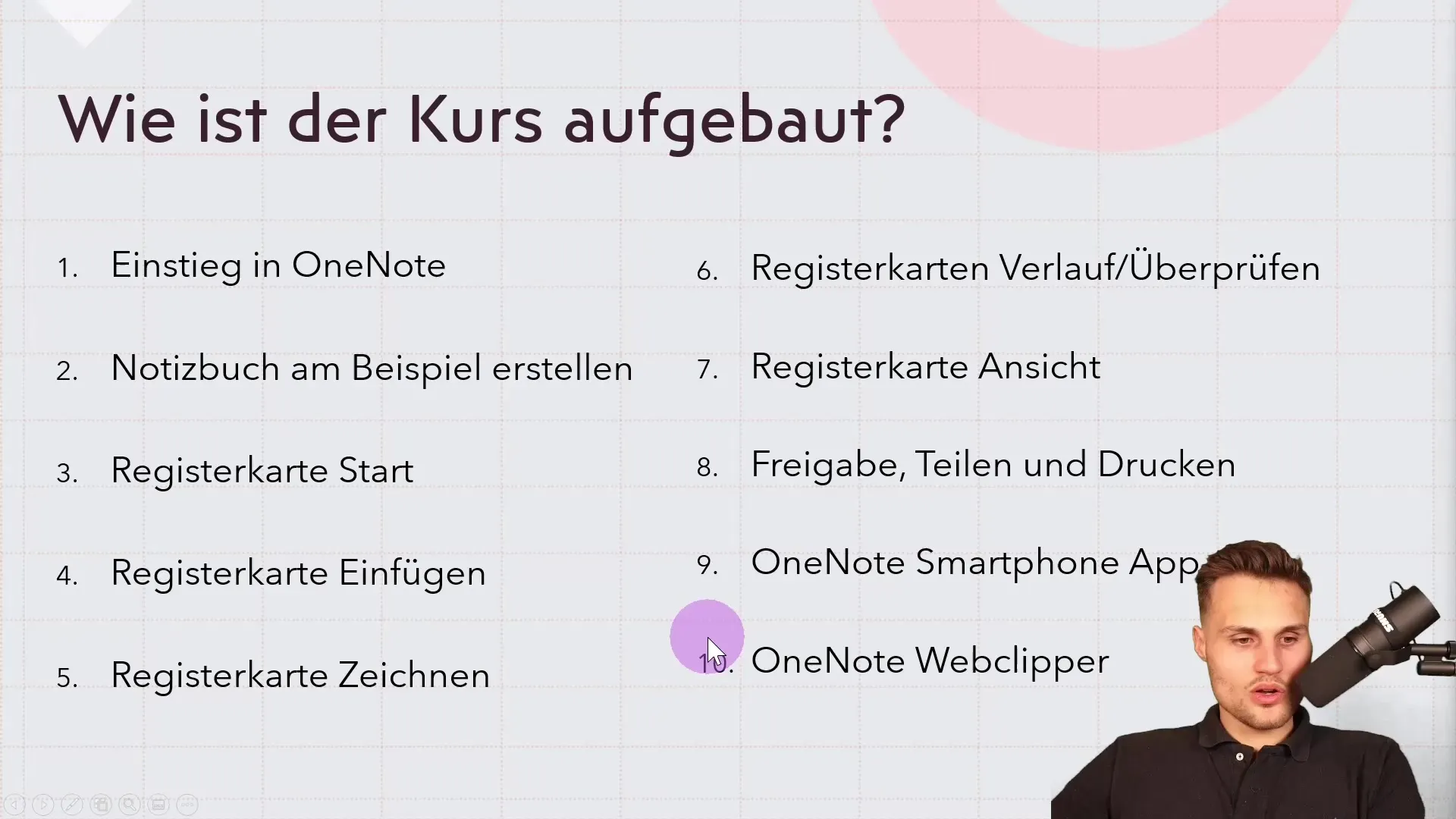 Microsoft OneNote: Struktur kursus dan isi pembelajaran dijelaskan dengan mudah