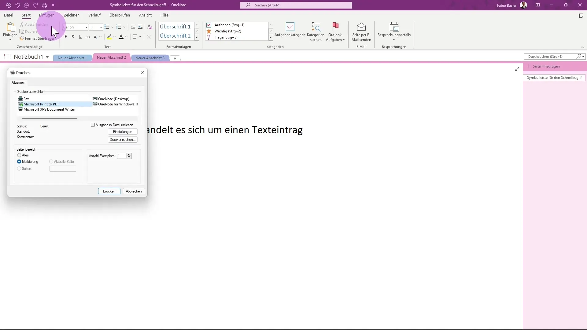 Customizing the toolbar in OneNote