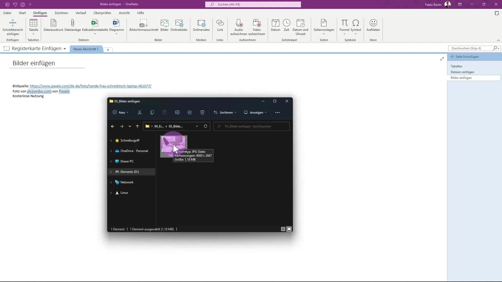 Vložiť obrázky efektívne do aplikácie Microsoft OneNote