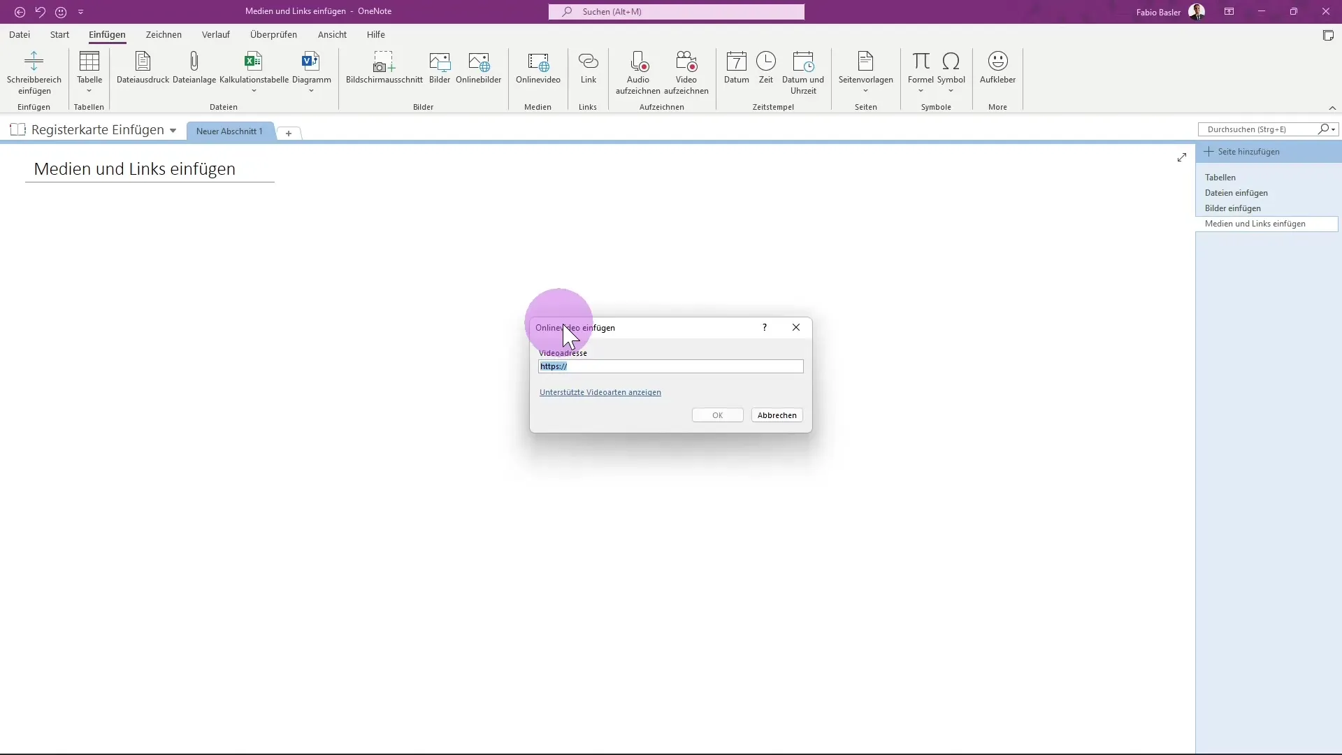 Microsoft OneNote - Insert media and links effectively