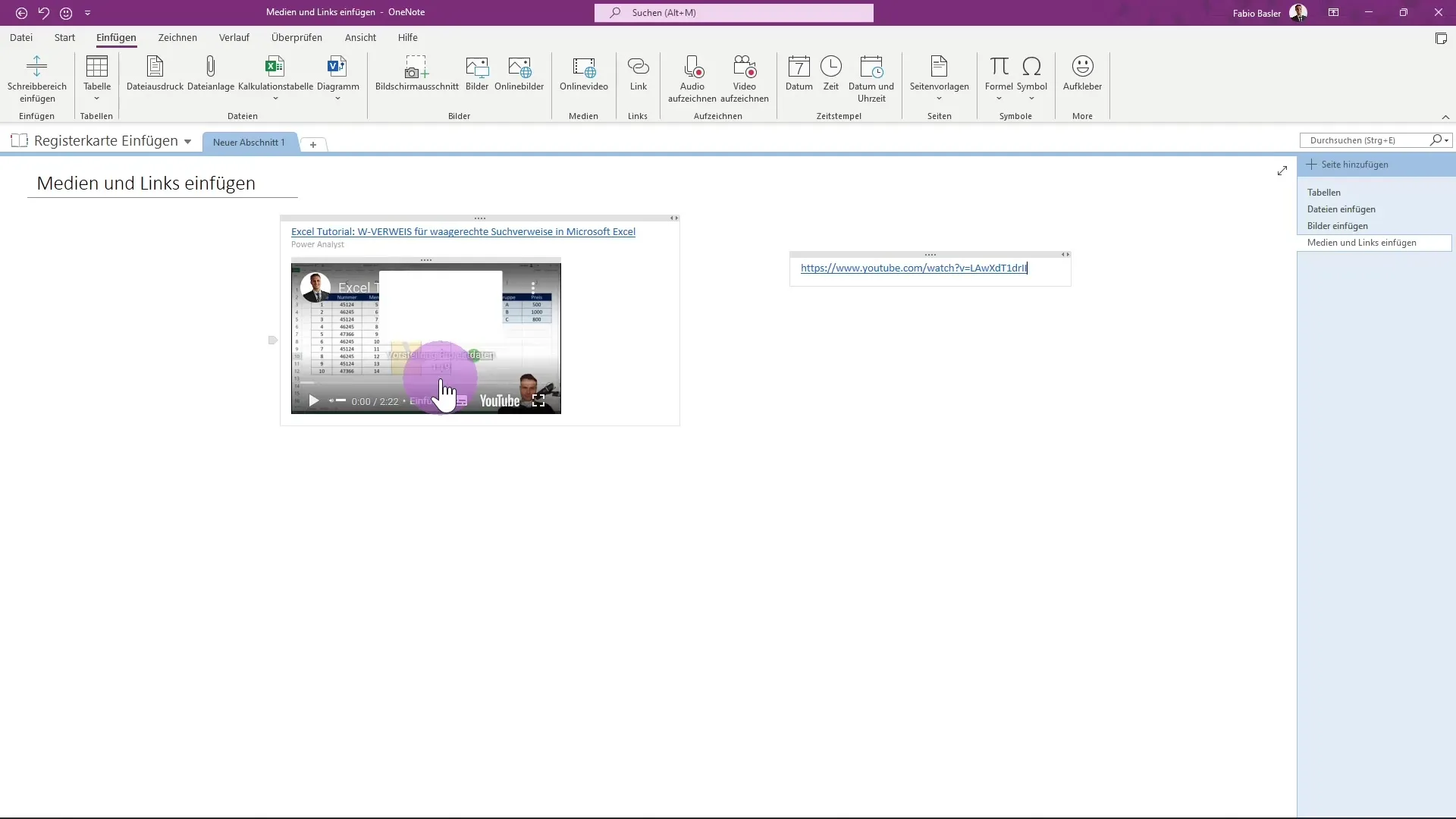 Microsoft OneNote - Insert media and links effectively