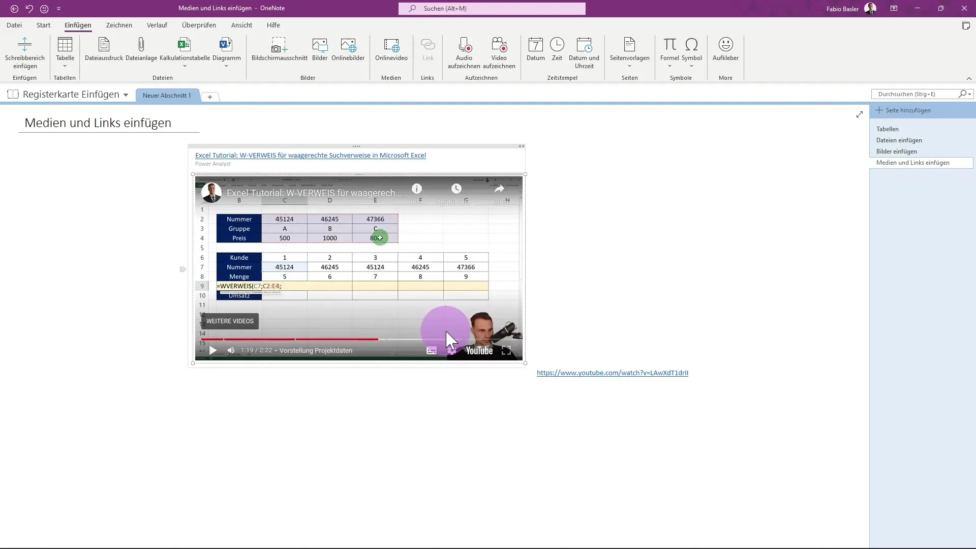 Microsoft OneNote - Efficiently insert media and links