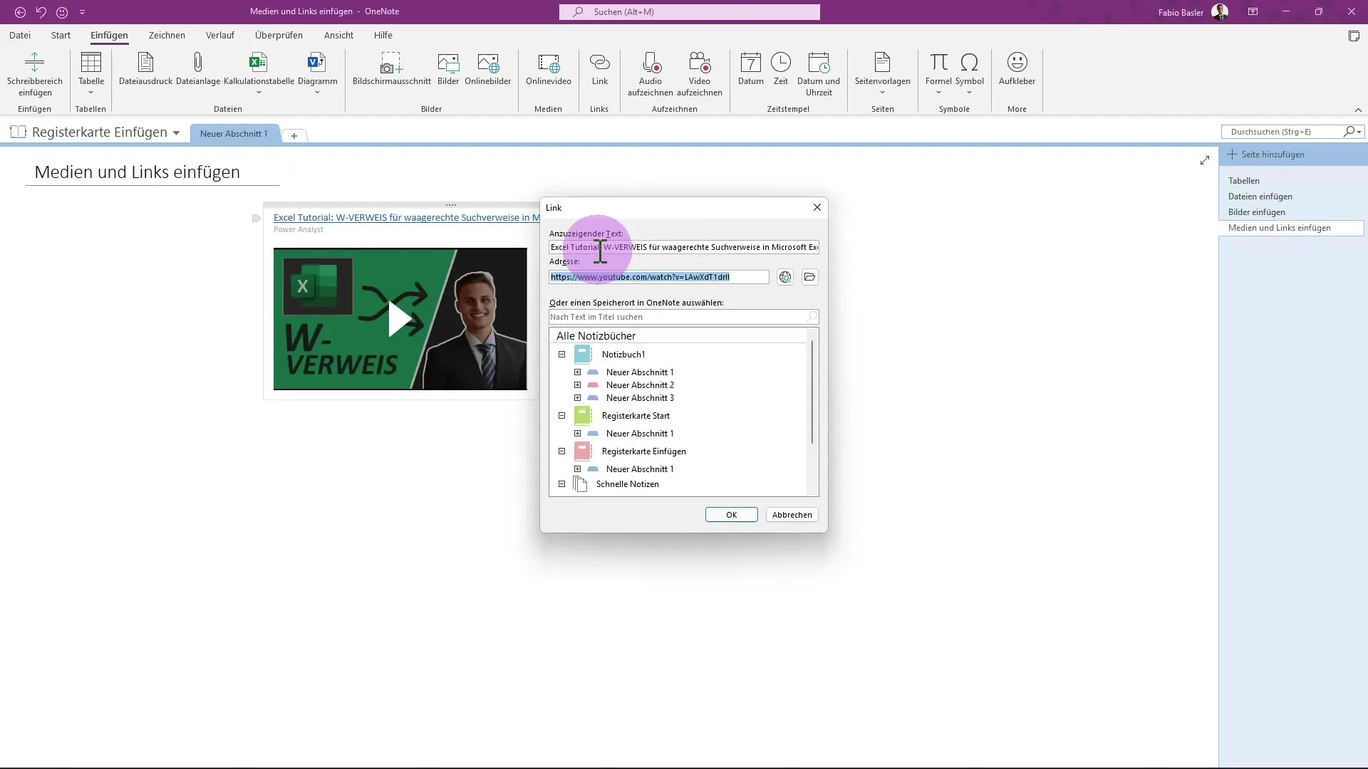 Microsoft OneNote - Insert media and links effectively