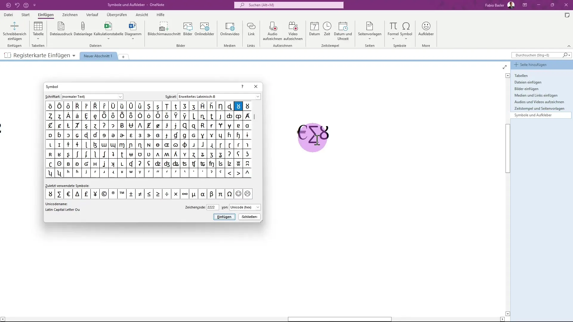 Using symbols and emojis in OneNote made easy