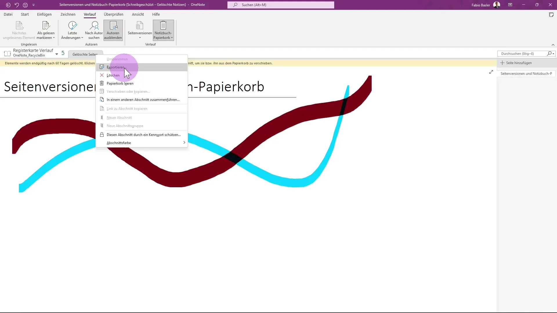 Guide simple pour la corbeille de OneNote