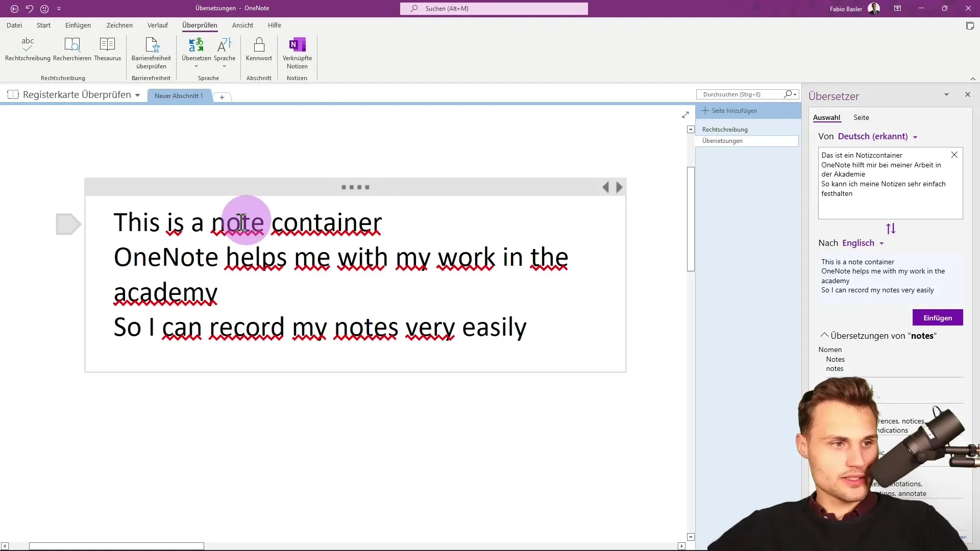 Easily translate texts in Microsoft OneNote