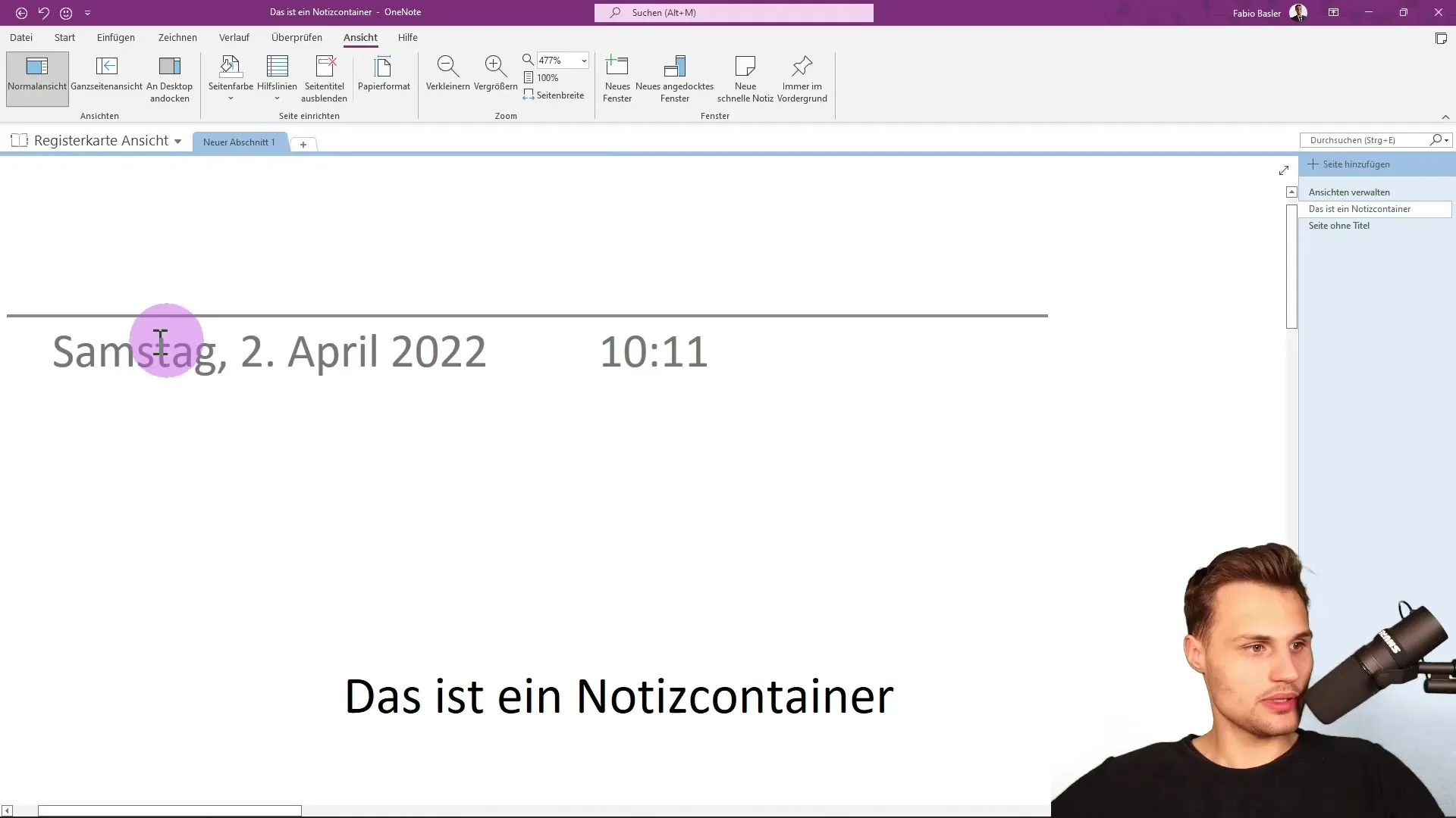 OneNote'is optimaalsete lehtede seadistamine