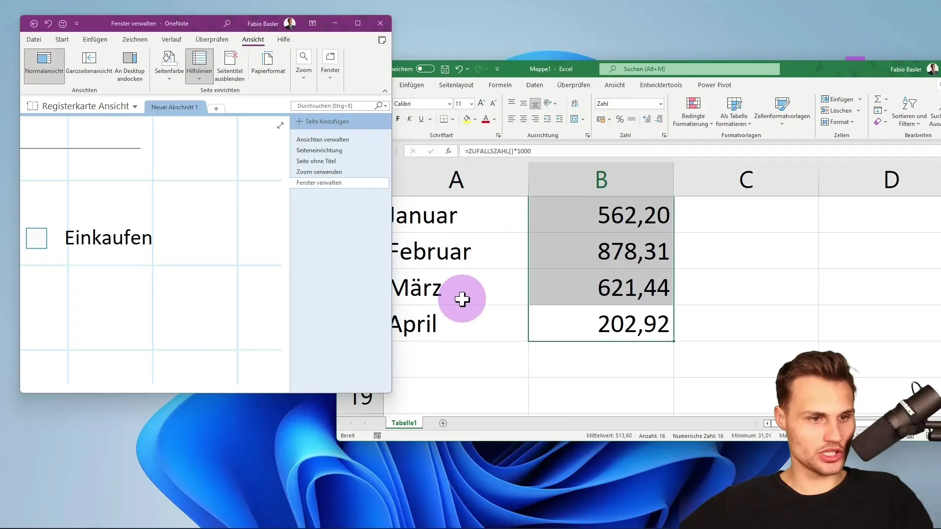 Optimal use of windows in Microsoft OneNote